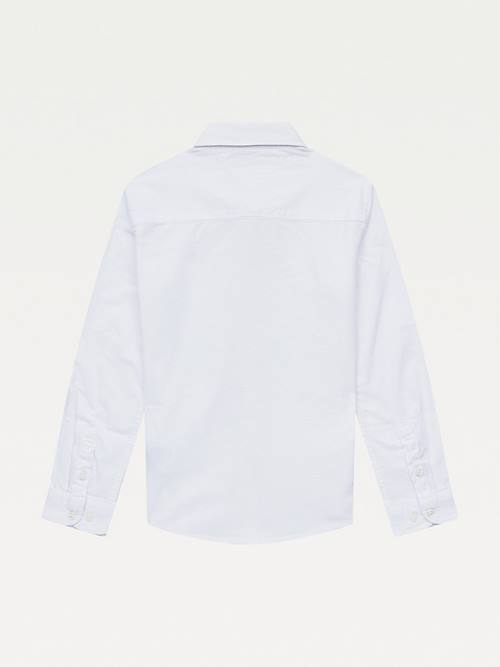 Tommy Hilfiger Stretch Oxford Pamut Shirt Póló Lány Fehér | TH364MLR