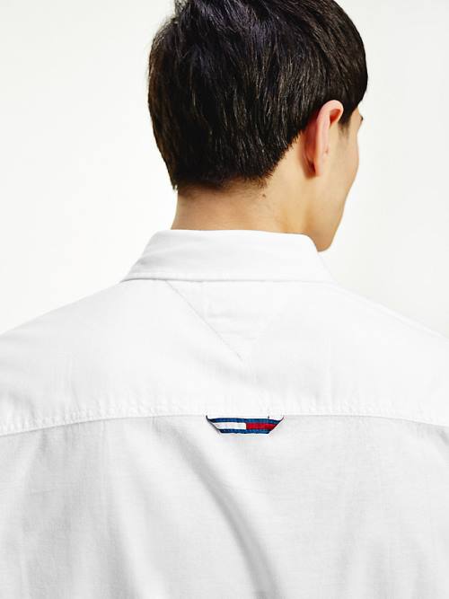 Tommy Hilfiger Stretch Oxford Pamut Slim Fit Ingek Férfi Fehér | TH045VSG