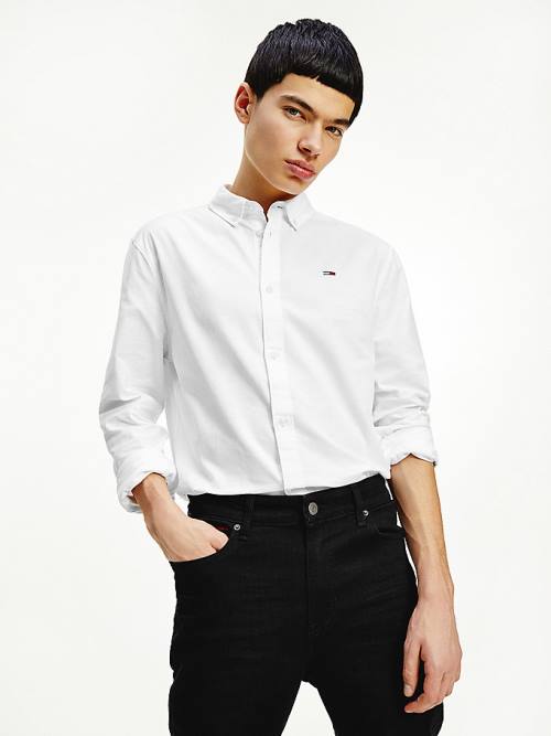 Tommy Hilfiger Stretch Oxford Pamut Slim Fit Ingek Férfi Fehér | TH045VSG