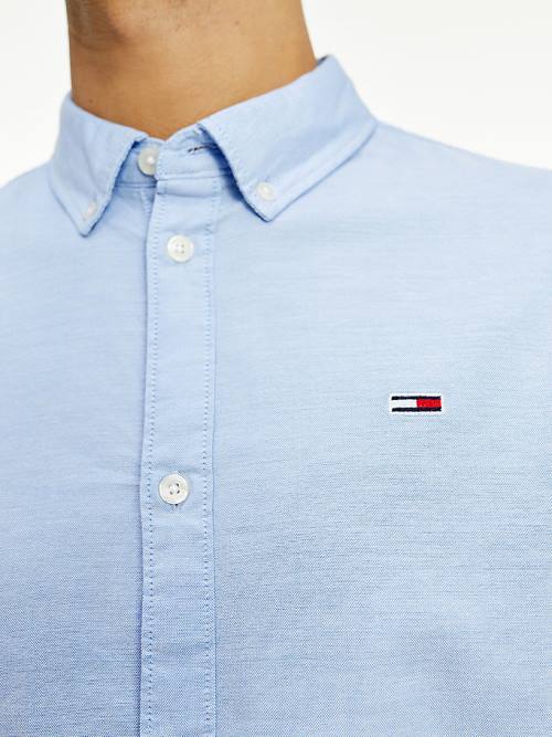 Tommy Hilfiger Stretch Oxford Pamut Slim Fit Ingek Férfi Kék | TH827CKW