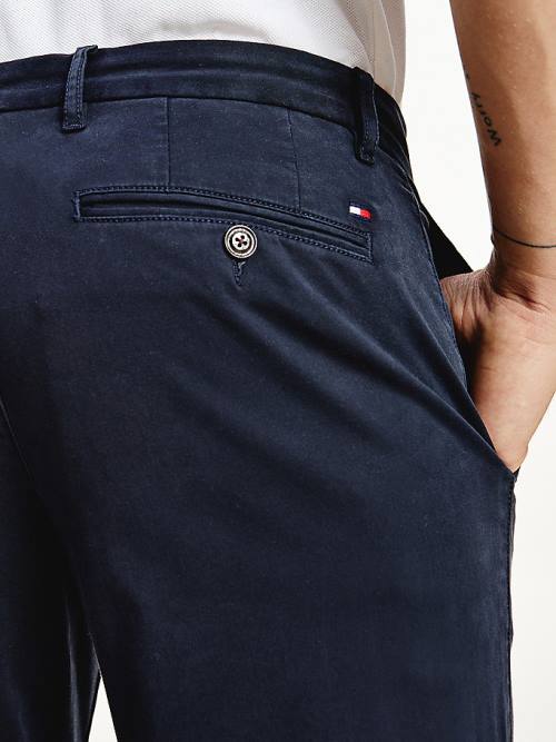 Tommy Hilfiger Stretch Pamut Chinos Nadrág Férfi Kék | TH230OSP