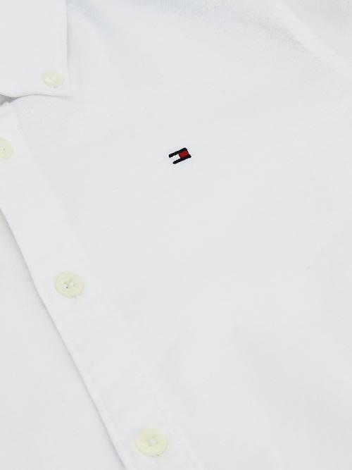 Tommy Hilfiger Stretch Pamut Poplin Shirt Póló Lány Fehér | TH392XEJ