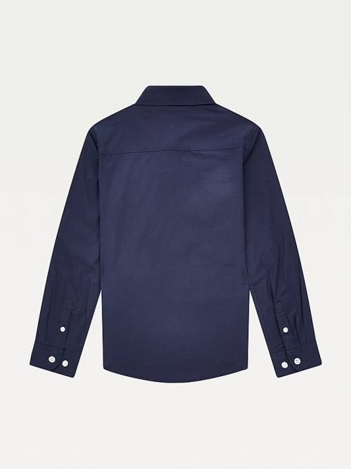 Tommy Hilfiger Stretch Pamut Poplin Shirt Póló Lány Kék | TH450CHP