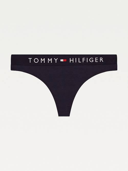 Tommy Hilfiger Stretch Pamut Tanga Fehérnemű Női Kék | TH379MDA