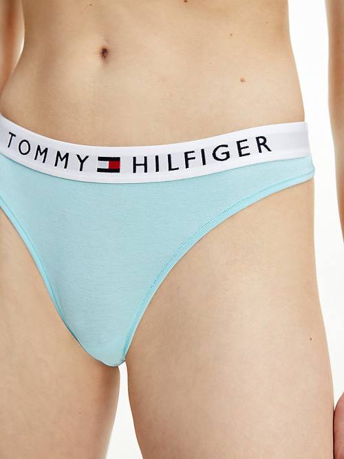 Tommy Hilfiger Stretch Pamut Tanga Fehérnemű Női Kék | TH532MVJ