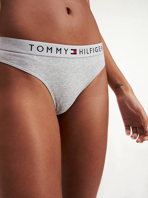 Tommy Hilfiger Stretch Pamut Tanga Fehérnemű Női Szürke | TH709ZTA