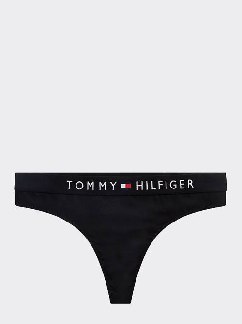 Tommy Hilfiger Stretch Pamut Tanga Fehérnemű Női Fekete | TH847EOP