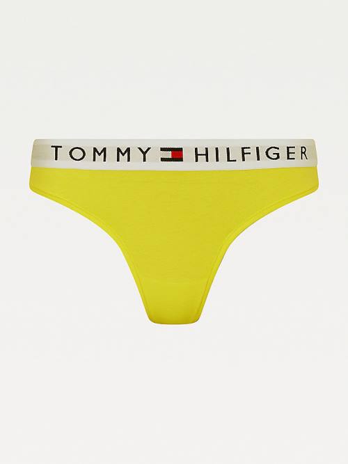 Tommy Hilfiger Stretch Pamut Tanga Fehérnemű Női Sárga | TH914EBR