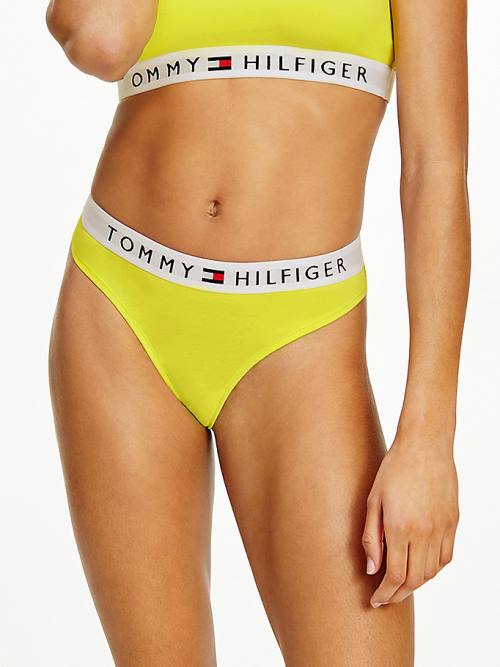 Tommy Hilfiger Stretch Pamut Tanga Fehérnemű Női Sárga | TH914EBR