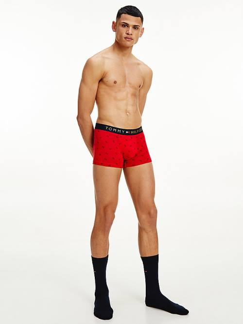 Tommy Hilfiger Stretch Pamut Trunks And Socks Set Fehérnemű Férfi Barna | TH607XEG