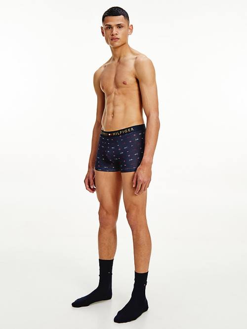 Tommy Hilfiger Stretch Pamut Trunks And Socks Set Fehérnemű Férfi Barna | TH946LWF