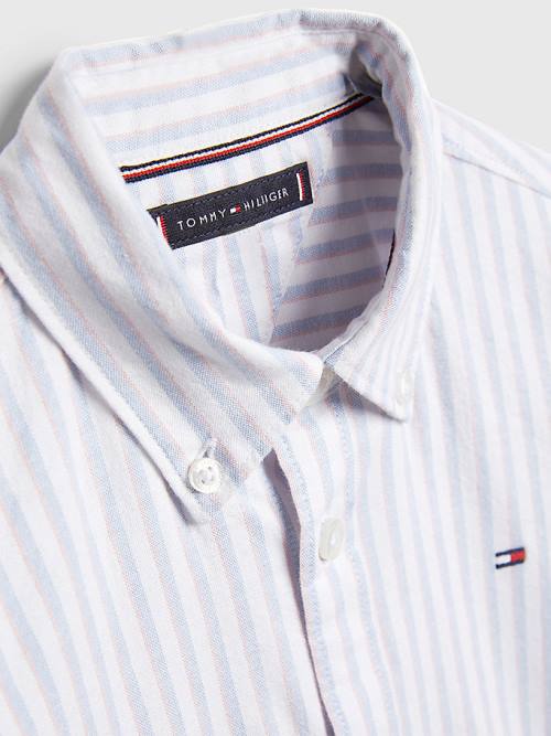 Tommy Hilfiger Stripe Oxford Ingek Fiú Fehér | TH823CHG