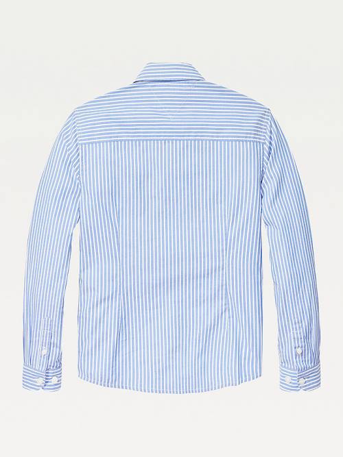 Tommy Hilfiger Stripe Oxford Ingek Fiú Kék | TH165ZDH