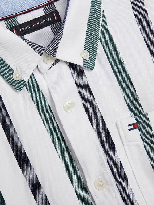 Tommy Hilfiger Stripe Patch Pocket Ingek Fiú Fehér | TH619KQA