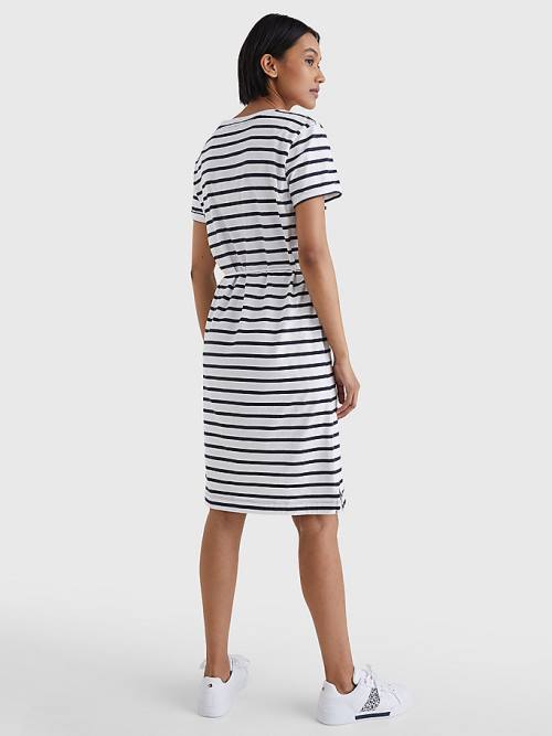 Tommy Hilfiger Stripe Ruha Női Fehér | TH894QSY