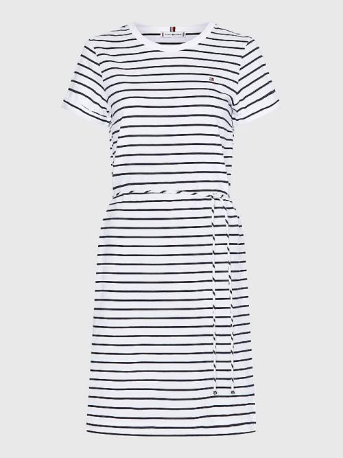 Tommy Hilfiger Stripe Ruha Női Fehér | TH894QSY