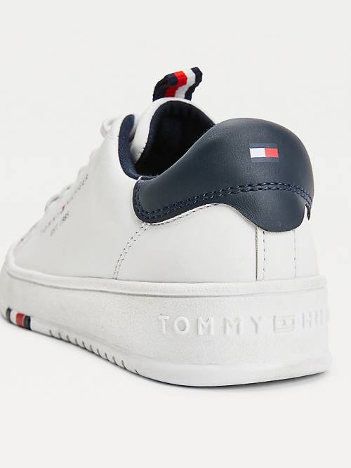 Tommy Hilfiger Stripe Webbing Low-Top Tornacipő Fiú Fehér | TH109QYG