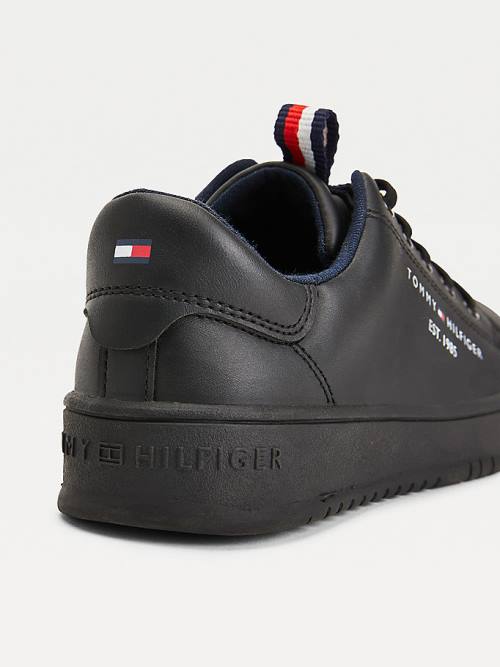 Tommy Hilfiger Stripe Webbing Low-Top Tornacipő Fiú Fekete | TH395GIR