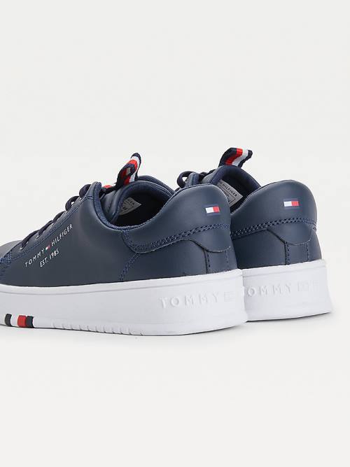 Tommy Hilfiger Stripe Webbing Low-Top Tornacipő Fiú Kék | TH406GDX