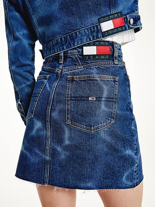 Tommy Hilfiger Swimming Pool Wash Denim Mom Szoknya Női Denim | TH672ZTV