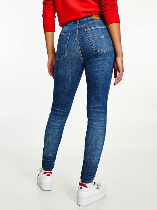 Tommy Hilfiger Sylvia High Rise Skinny Faded Farmer Női Denim | TH097NSA