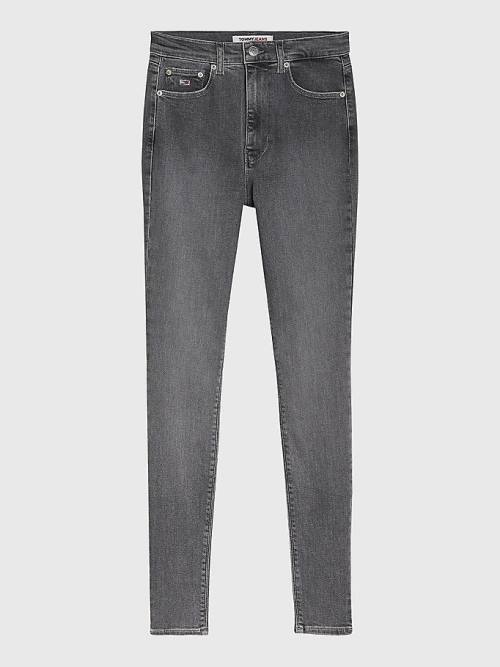 Tommy Hilfiger Sylvia High Rise Super Skinny Black Farmer Női Denim | TH156IDY