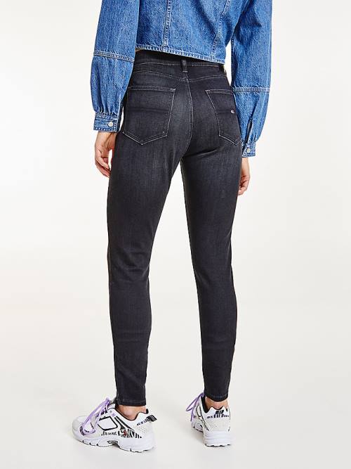 Tommy Hilfiger Sylvia High Rise Super Skinny Black Farmer Női Denim | TH679CAL