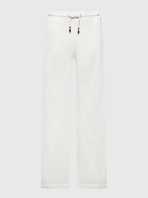 Tommy Hilfiger Széles Cipő Leg Signature Logo Sweatpants Nadrág Lány Fehér | TH640FRK