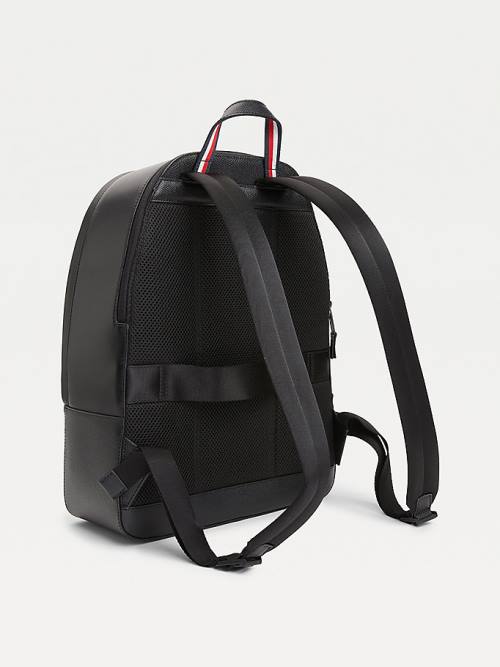 Tommy Hilfiger TH Business Bőr Backpack Táska Férfi Fekete | TH567TRQ