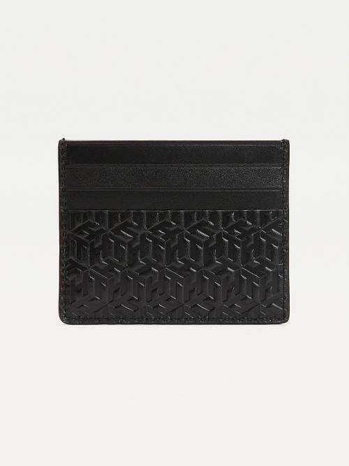 Tommy Hilfiger TH Business Monogram Credit Card Holder Pénztárca Férfi Fekete | TH273FPG