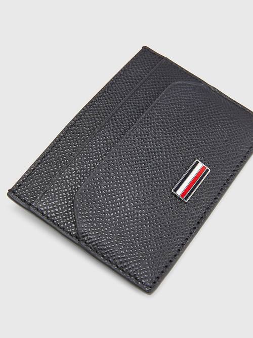 Tommy Hilfiger TH Business Small Bőr Card Holder Pénztárca Férfi Fekete | TH289WBT