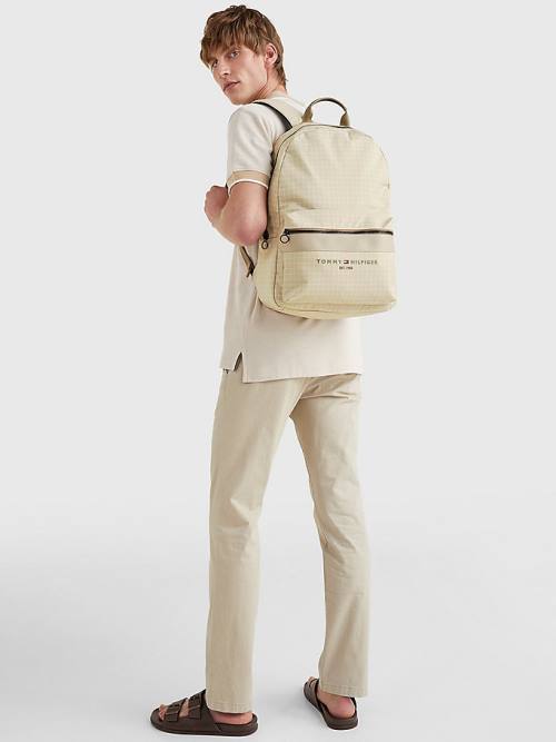 Tommy Hilfiger TH Established Backpack Táska Férfi Bézs | TH719TQX