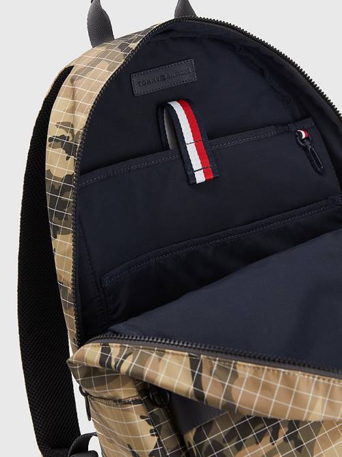 Tommy Hilfiger TH Established Camouflage Backpack Táska Férfi Zöld | TH105MWR