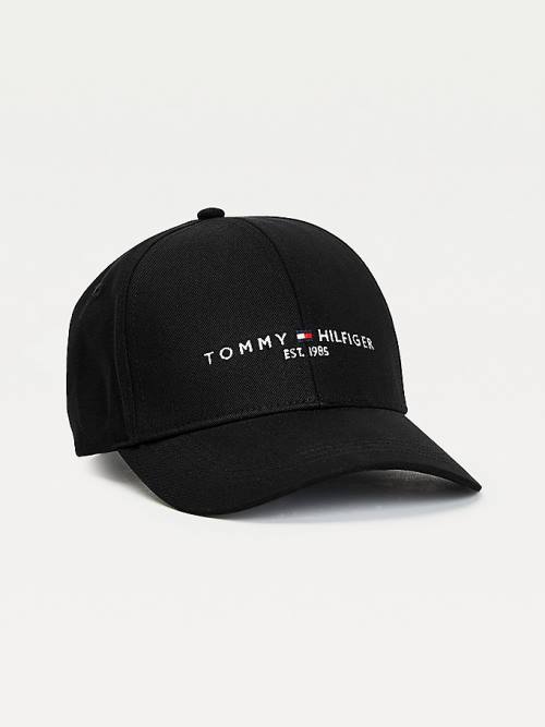 Tommy Hilfiger TH Established Organic Pamut Cap Kalap Férfi Fekete | TH964HKT