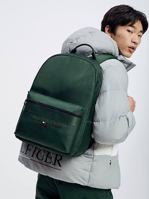 Tommy Hilfiger TH Established Recycled Polyester Backpack Táska Férfi Zöld | TH318YBH