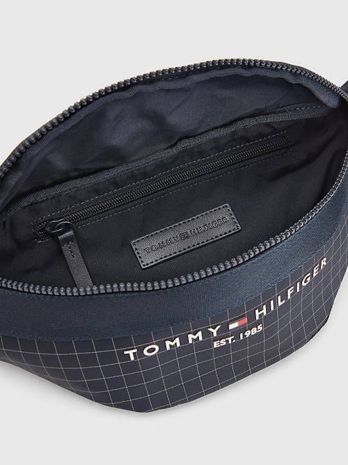 Tommy Hilfiger TH Established Square Print Crossbody Táska Férfi Kék | TH328YTR