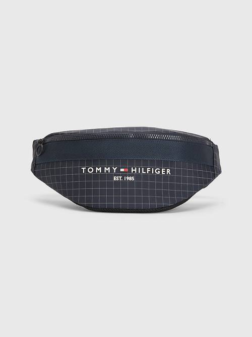 Tommy Hilfiger TH Established Square Print Crossbody Táska Férfi Kék | TH328YTR