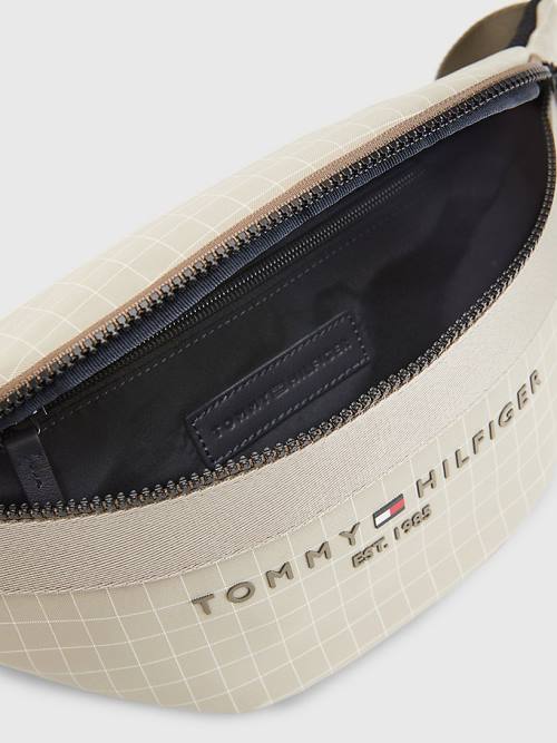 Tommy Hilfiger TH Established Square Print Crossbody Táska Férfi Bézs | TH428DKW