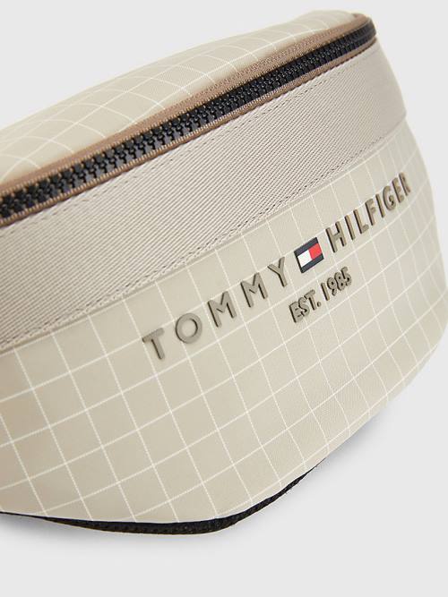 Tommy Hilfiger TH Established Square Print Crossbody Táska Férfi Bézs | TH428DKW