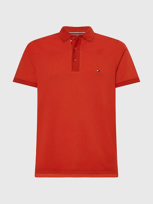 Tommy Hilfiger TH Flex Bubble Weave Slim Póló Férfi Piros | TH563MYT