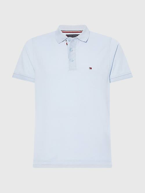 Tommy Hilfiger TH Flex Bubble Weave Slim Póló Férfi Kék | TH728CXL