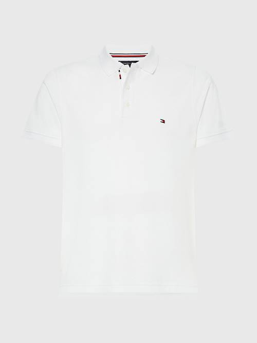 Tommy Hilfiger TH Flex Bubble Weave Slim Póló Férfi Fehér | TH792GJL