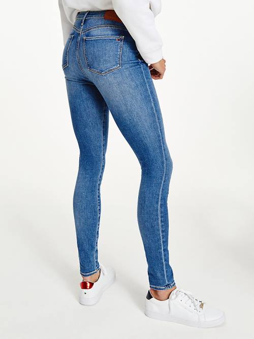 Tommy Hilfiger TH Flex Como Mid Rise Skinny Faded Farmer Női Denim | TH405PDM