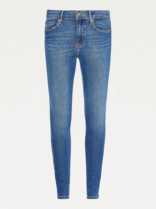 Tommy Hilfiger TH Flex Como Mid Rise Skinny Faded Farmer Női Denim | TH405PDM