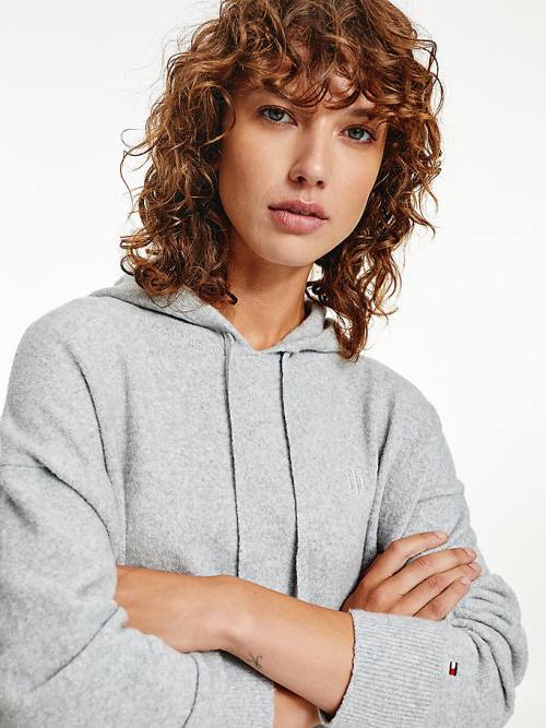 Tommy Hilfiger TH Flex Csuklyás Jumper Ruha Női Szürke | TH624JXC