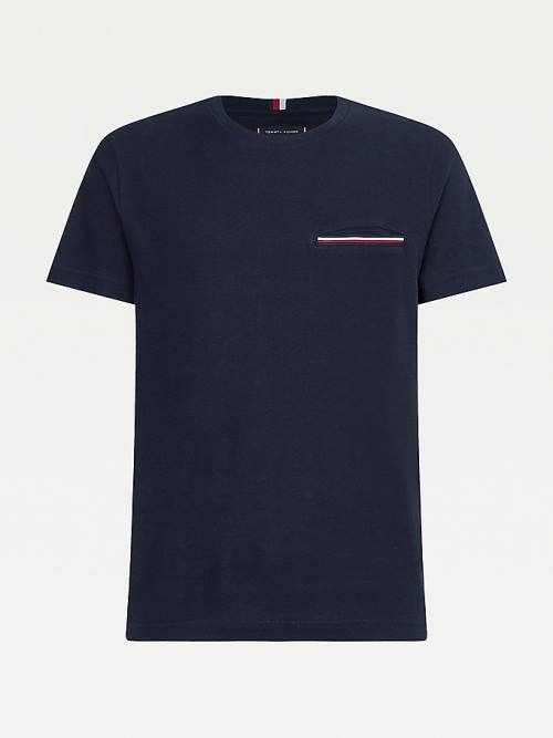 Tommy Hilfiger TH Flex Signature Detailing Póló Férfi Kék | TH052FBK