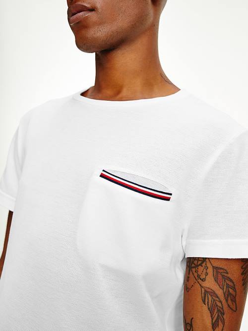 Tommy Hilfiger TH Flex Signature Detailing Póló Férfi Fehér | TH508TUW