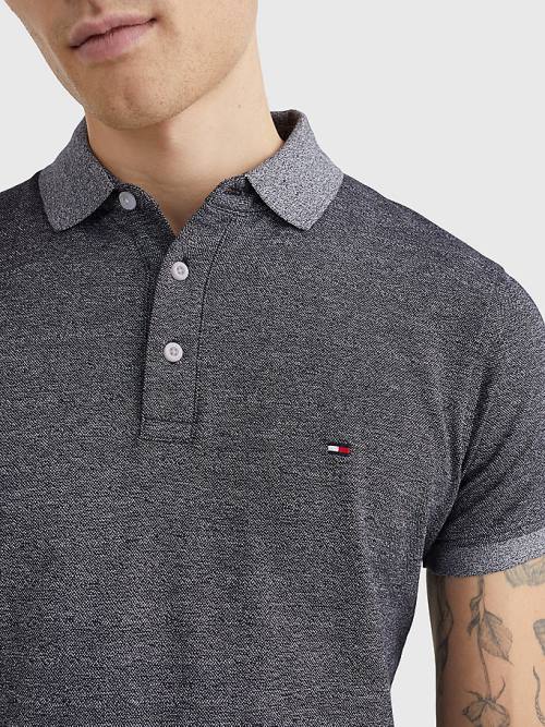 Tommy Hilfiger TH Flex Slim Fit Póló Férfi Kék | TH169BAN