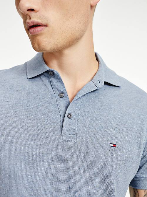 Tommy Hilfiger TH Flex Slim Fit Póló Férfi Kék | TH217PMI