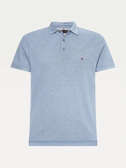 Tommy Hilfiger TH Flex Slim Fit Póló Férfi Kék | TH217PMI